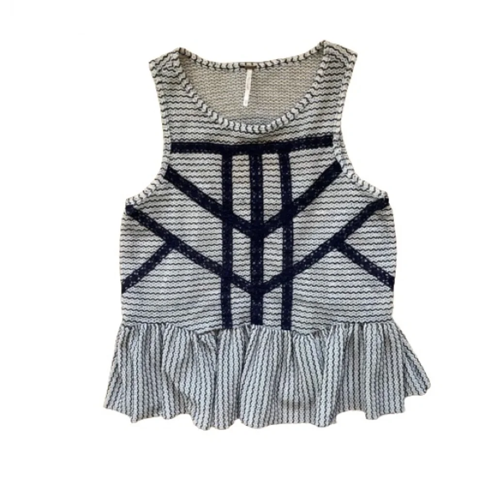 Free People Lace and Stripe Peplum Tank - Picture 4 of 6